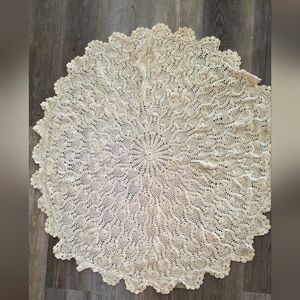 Vinatge Handmade Crochet Tablecloth